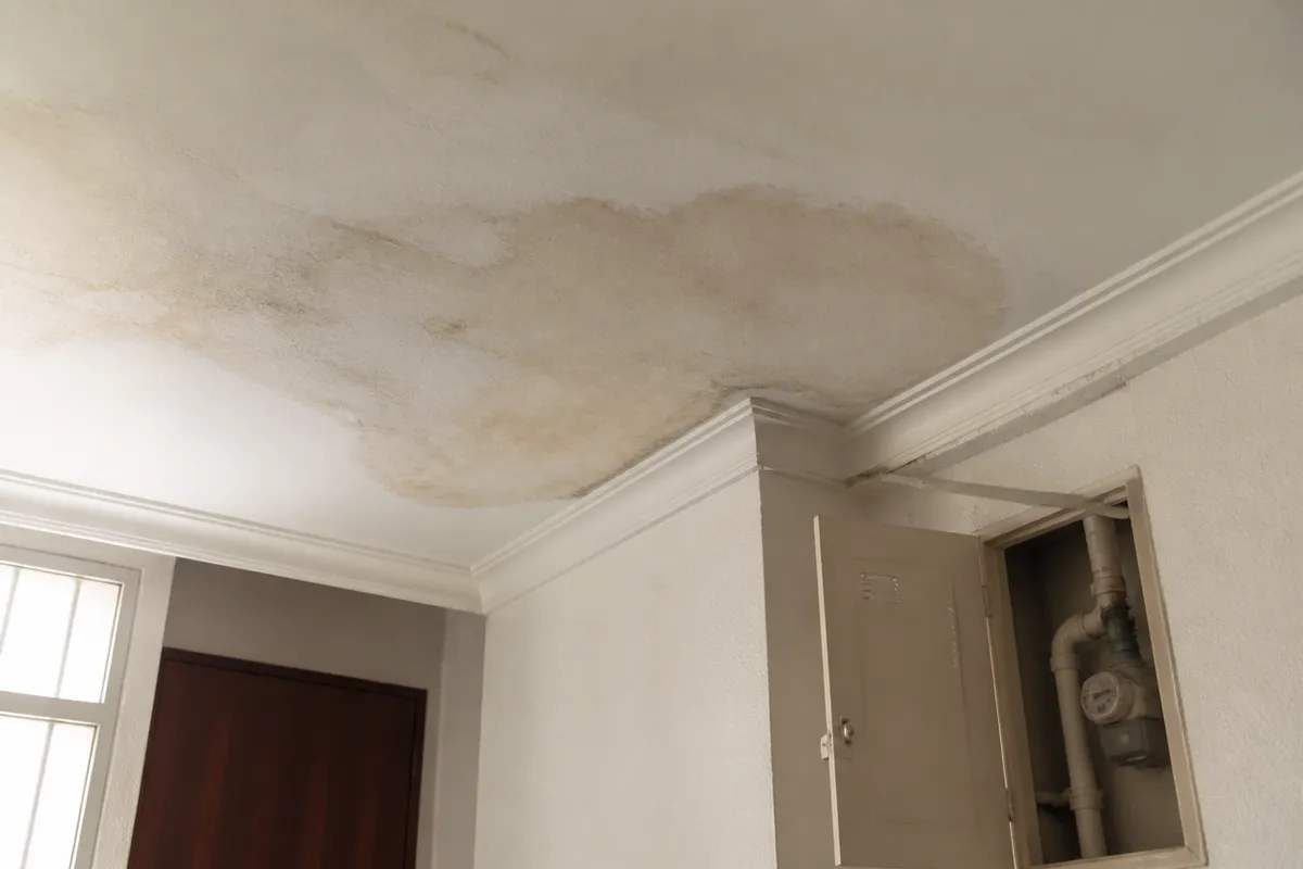 Mancha de humedad en pared por posible fuga oculta