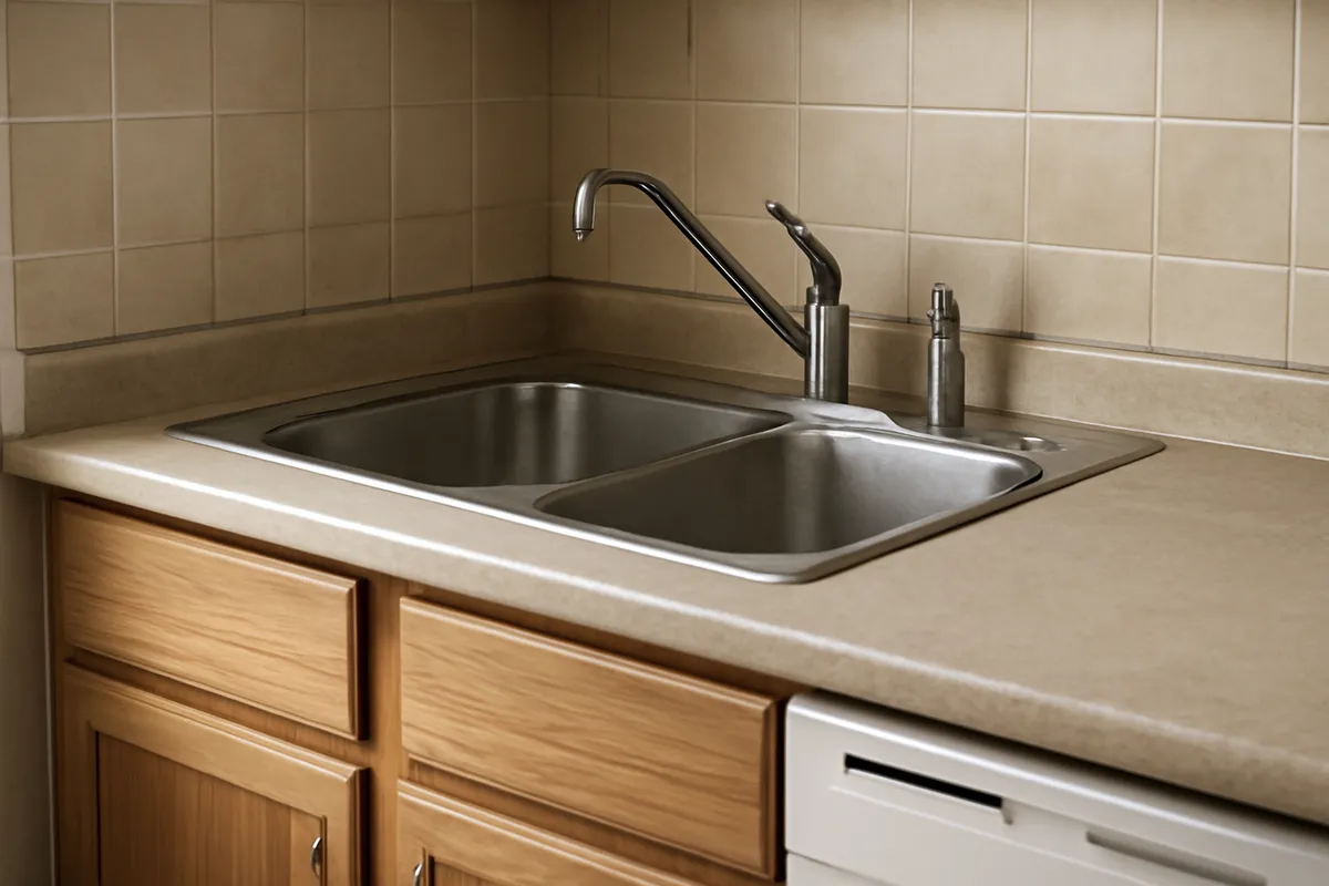Tomas de agua fría y caliente preparadas bajo encimera de cocina
