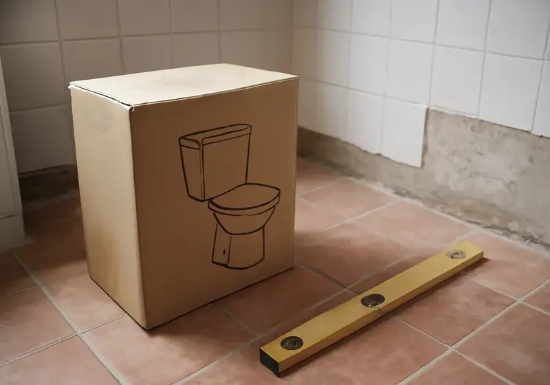 Inodoro y lavabo recién instalados en un baño de Madrid, sin personas, con herramientas de fontanería